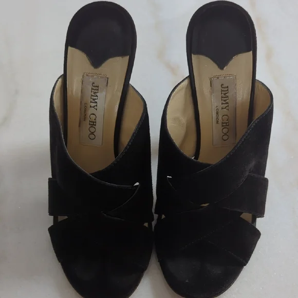 Jimmy Choo Suede Slides Size 8 - Picture 9 of 13